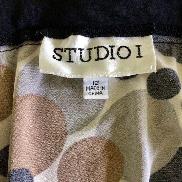 Studio I V-Neck Ruched Waist Short Sleeve Dress - Size 12 - Picture 6 of 8